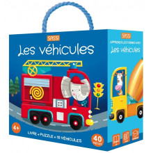 Coffret Livre&Puzzle Les Véhicules - SASSI