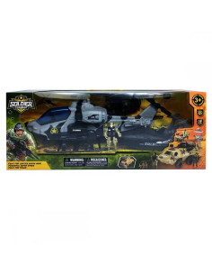 Coffret Mission Combat Hélicoptère Militaire avec Soldat et Véhicules