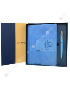 Coffret Notebook en Simili Cuir avec Inscription Note en Relief + Stylo Assorti - SGB