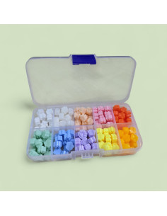 Coffret Perles de Cire10 Couleurs Multicouleur, Formes Pattes et Fleurs