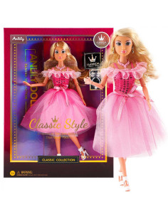 Coffret Poupée Glamour Habillée d'une Robe Rose - Classic Collection