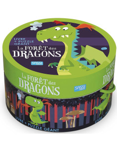 Coffret Puzzle Géant + Livre La Forêt des Dragons - Sassi