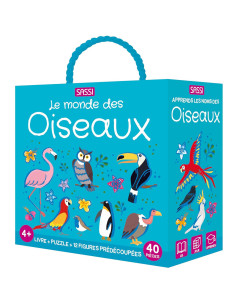 Coffret Puzzle + Livre et Figurines Le Monde des Oiseaux - Sassi
