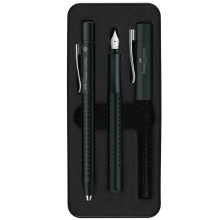 Coffret Stylos Faber-Castell Grip 2011 Noir : Plume SP M + Bille SB - Réf.140983