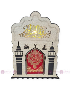 Coffret Support Coran en Bois Lumineux, Design Mosquée