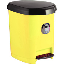 Corbeille à Papier Avec Pédale Jaune 9 Litres, ARK - Réf.1380