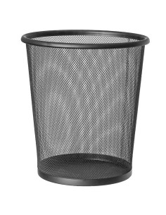 Corbeille à Papier de Bureau Grillagée en Métal Noir, GM