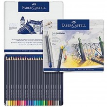 Crayon Couleur GoldFaber, Boite Métal 24pcs - Faber-Castell
