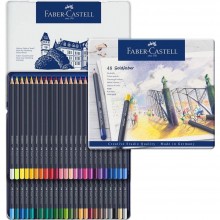 Crayon Couleur GoldFaber, Boite Métal 48pcs - Faber-Castell