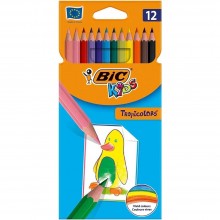 CRAYONS COUL BIC 12/18 KIDS TROPICOLORS