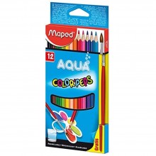 Crayons Couleurs Aquarellables Color'Peps Aqua 12pcs - Maped