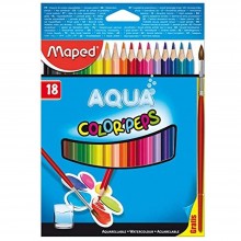 Crayons Couleurs Aquarellables Color'Peps Aqua 18pcs - Maped