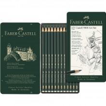 Crayons Graphite Castell 9000, Set Art 12pcs - Faber-Castell