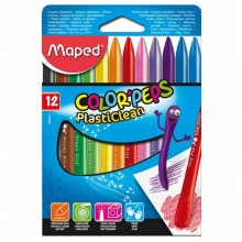 Crayons Plastiques Color'Peps PlastiClean 12pcs - Maped