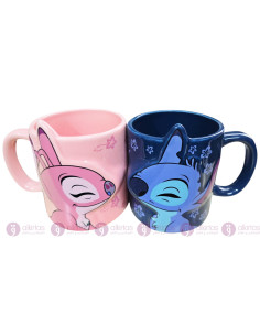 Duo de Mugs Couple Stitch (Bleu & Rose)