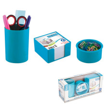Ensemble de Bureau en Plastique 3 pcs, Bleu Ciel - ARK