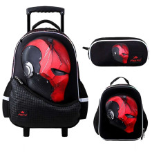 Ensemble De Sac à Dos à Roulette, Porte Goûter Et Trousse Pour Garçon - Glossy Bird