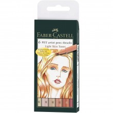 Feutre Pitt Artist Pen, Boite de 6, Couleurs Portrait Clair - Faber-Castell