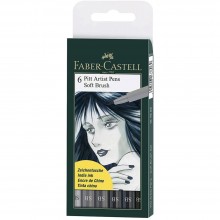 Feutre Pitt Artist Pen Soft Brush, Boite de 6 - Faber-Castell