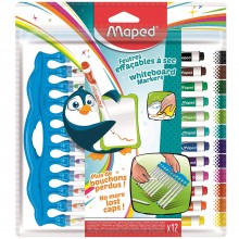 Feutres Effaçables à Sec Ardoise 12pcs Maped - Réf.741845
