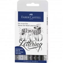 Feutres Pitt Artist Pen, Boite de 8, Lettering Kit Débutant - Faber-Castell