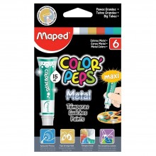 Gouache Couleurs Métalisées Color'Peps Metal 6x15ml - Maped