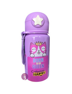 Gourde en Acier Inoxydable avec Paille, Queen Happy - Réf.TFK25002