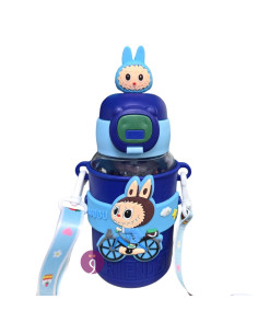 Gourde en Plastique avec Bandoulière Labubu, Happy - Réf.TFK25012