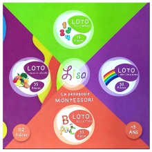 Grand Loto 4en1 Chiffres Lettres Couleurs & Fruits Légumes - Lisa Toys