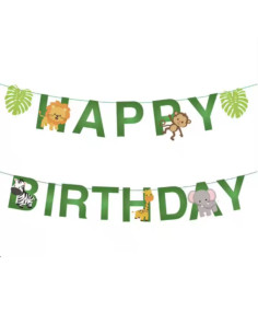 Guirlande Happy Birthday, Jungle