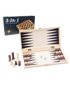 Jeu d'échecs en Bois avec Une Table Pliable GM, 3en1