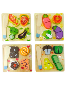 Jeu d'imitation culinaire avec couteau en bois