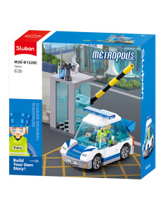 Jeu de construction Police Metropolis Voiture + Barrière 73 pcs - Sluban