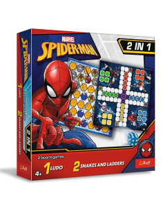Jeu de Société Marvel Spider-Man 2en1 Ludo & Serpents et Échelles, Trefl - Réf.02940
