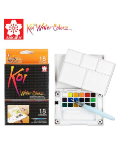 Kit De 18 Couleurs De Peinture Aquarelle de Poche - SAKURA KOI