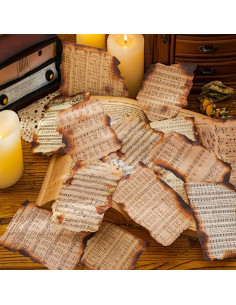 Kit Papiers Vintage Musique 28 Pcs, Bords Brûlés