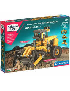 Kit STEM Construction, Mon atelier mécanique - Bulldozer - Clementoni