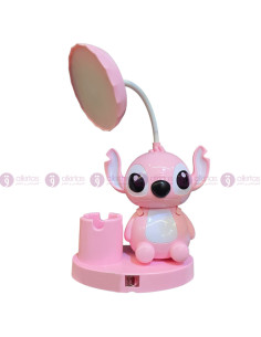 Lampe de Bureau LED Stitch Rose avec Col Flexible + Porte-Stylos