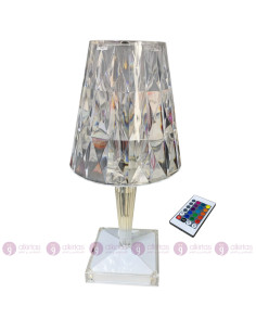 Lampe de Table LED Cristal Effet Diamant avec Télécommande
