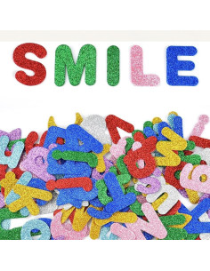 Lettres en Mousse Pailletées Autocollantes