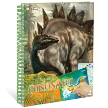 Livre Créatif, Autocollant par Numéro - Dinos Art