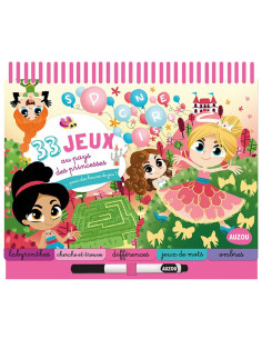 Livre jeu Effaçables 33 Jeux au Pays des Princesses - Auzou