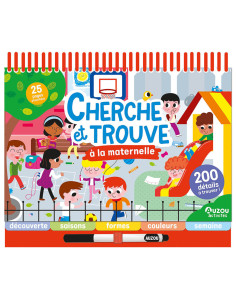 Livre jeu Effaçables Cherche et Trouve à La Maternelle - Auzou