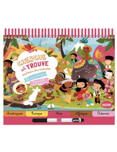Livre jeu Effaçables Cherche et Trouve Autour du Monde - Auzou