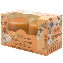 Lot De 2 Bougies Parfumées Intense Cannelle Orange, 2x100gr