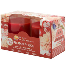 Lot De 2 Bougies Parfumées Intense Fruits Rouges, 2x100gr