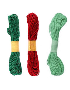 Lot de 3 Fils de Jute Multicouleurs - 10M