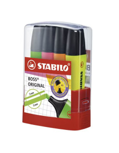 Lot de 4 surligneurs fluorescents multicolores - BOSS ORIGINAL STABILO