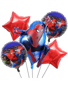 Lot De 5 Ballons Gonflables, Spiderman