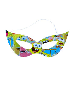 Lot De 6 Masques Anniversaire, Sponge Bob